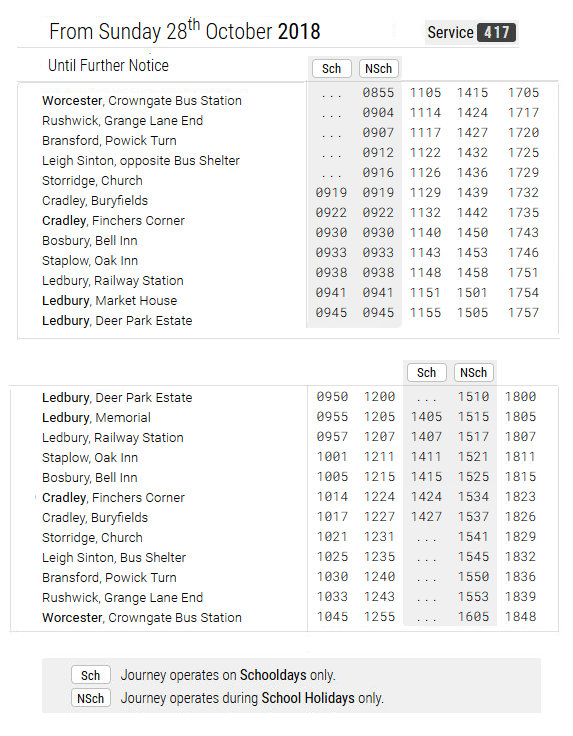 1930 timetable