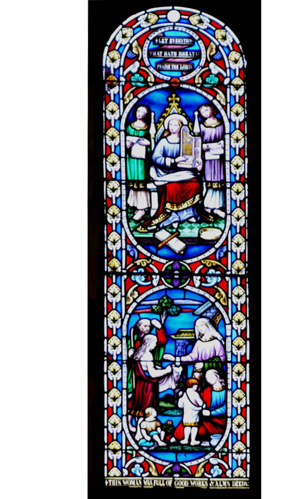 Bosbury church stained glass window at the west end